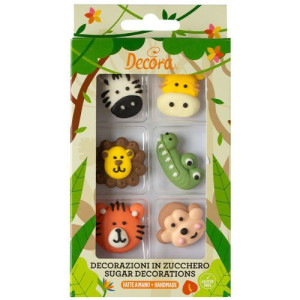 Decora Jungle Sugar Decorations Pk/6