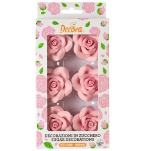 Decora 50mm Pink Roses Pk/6