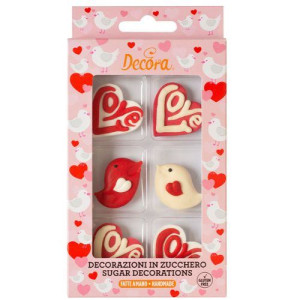 Decora Love Birds Sugar Decorations Pk/6