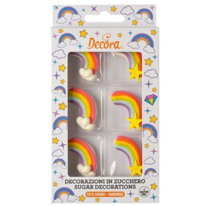 Decora Rainbow Sugar Decorations Pk/6