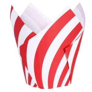 PME Christmas Tulip Muffin Wraps Pk/24 - Candy Cane