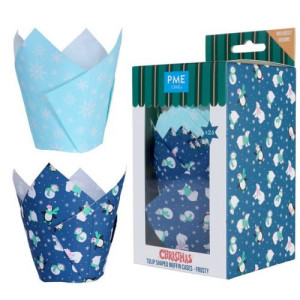 PME Christmas Tulip Muffin Wraps Pk/24 - Frosty