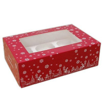 Christmas Cupcake Boxes 6's - Pk/25