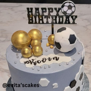 Black Football Birthday Cake Topper - Acrylic 