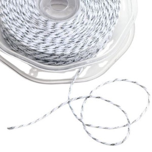 Silver Metallic & White Bakers Twine 50M