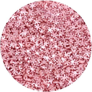 Mini Glimmer Pink Sugar Snowflakes 60g