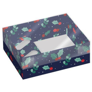 Holly & Berries Hamper & Cupcake Box - Pack of 2