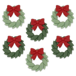 Christmas Wreath Sugar Decorations Pk/6