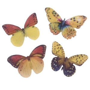 Crystal Candy Wafer Butterflies - Amber Haze Pk/18
