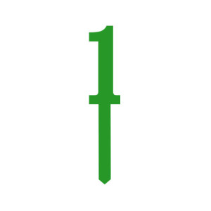 Small Block Font Numbers - Green 1