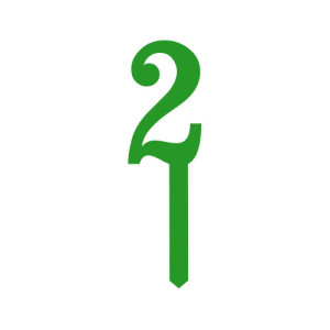 Small Block Font Numbers - Green 2