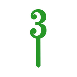 Small Block Font Numbers - Green 3