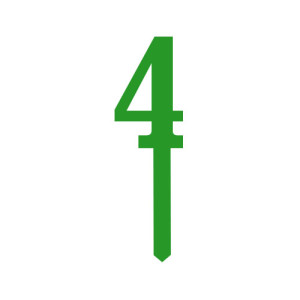 Small Block Font Numbers - Green 4