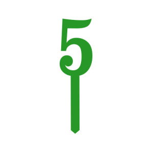 Small Block Font Numbers - Green 5