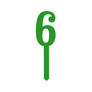 Small Block Font Numbers - Green 6