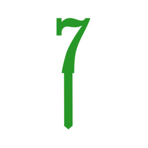 Small Block Font Numbers - Green 7