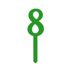 Small Block Font Numbers - Green 8