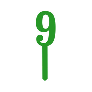 Small Block Font Numbers - Green 9