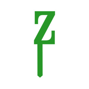 Small Block Font Letters - Green Z