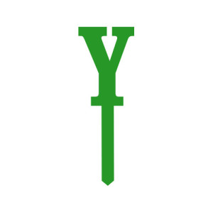 Small Block Font Letters - Green Y