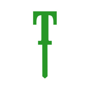 Small Block Font Letters - Green T