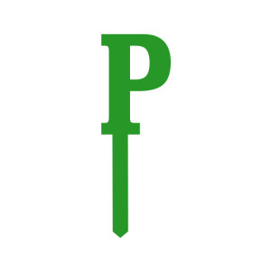 Small Block Font Letters - Green P