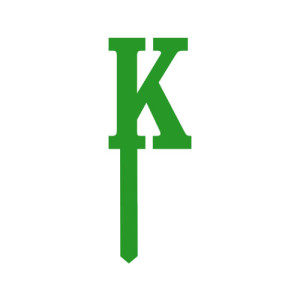 Small Block Font Letters - Green K