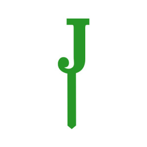 Small Block Font Letters - Green J