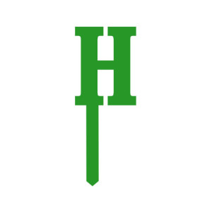 Small Block Font Letters - Green H