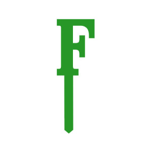 Small Block Font Letters - Green F