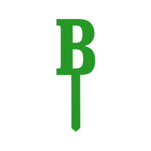 Small Block Font Letters - Green B