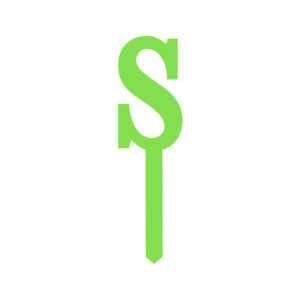 Small Block Font Letters - Lime Green S