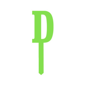 Small Block Font Letters - Lime Green D