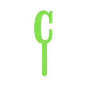 Small Block Font Letters - Lime Green C