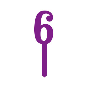 Small Block Font Numbers - Purple 6