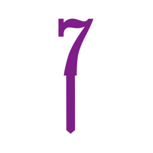 Small Block Font Numbers - Purple 7