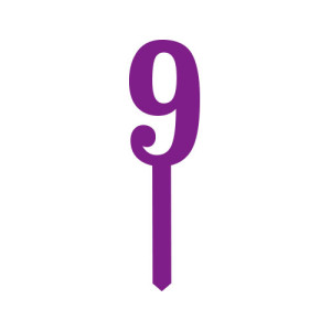 Small Block Font Numbers - Purple 9