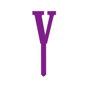 Small Block Font Letters - Purple V