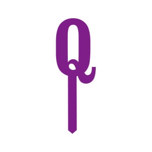 Small Block Font Letters - Purple Q