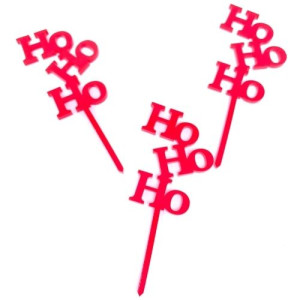 Ho Ho Ho CupcakeToppers - Acrylic Pk/6