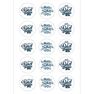 Classic Father's Day Cupcake Toppers - 15 x 2"