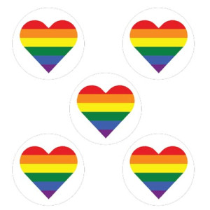 Rainbow Hearts Cupcake Toppers - 15 x 2"