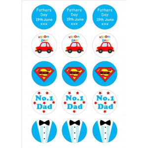 Father's Day Cupcake Toppers - 15 x 2"