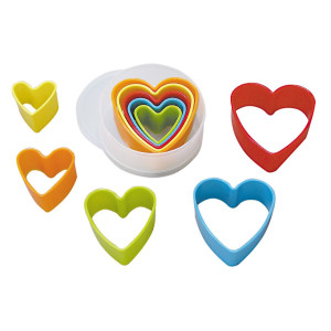 Heart Coloured Cookie Cutters Set/5