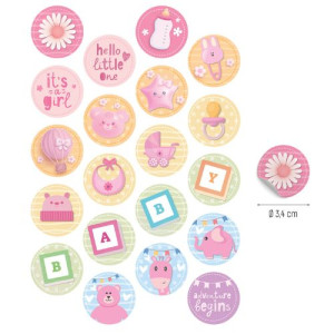 Baby Shower Wafer Decorations - Pack of 20 - Girl