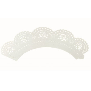 PME White Rose Cupcake Wrappers Pk/12