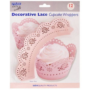 PME Pink Rose Cupcake Wrappers Pk/12