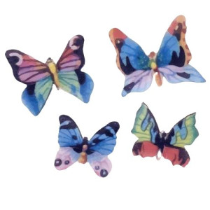 Crystal Candy Wafer Butterflies - Fiesta Pk/22