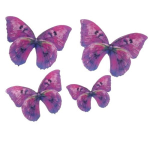 Crystal Candy Wafer Butterflies - Fuchsia Fantasy Pk/22