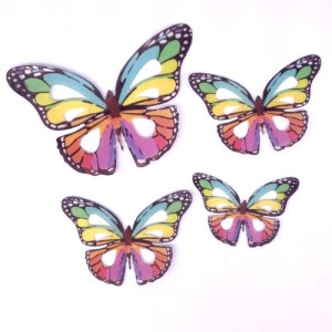 Crystal Candy Wafer Butterflies - Rainbow Pk/22